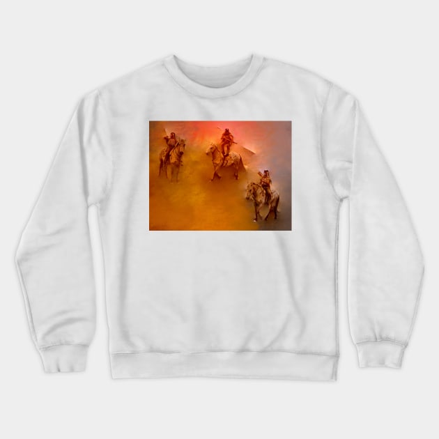 Native American Warrior Crewneck Sweatshirt by JimDeFazioPhotography